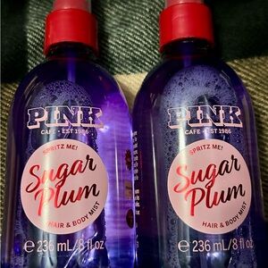 PINK Victoria's Secret Sugar Plum Hair & Body Mist - Set of Two BNNO
